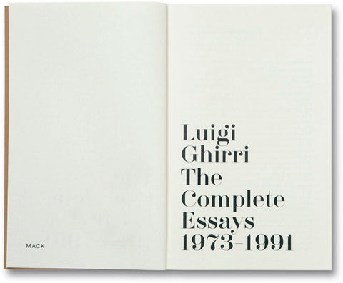 The Complete Essays Luigi Ghirri - MACK