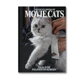 Cover of The Encyclopedia of Movie Cats by A24, featuring colorful feline illustrations on a vibrant background.
