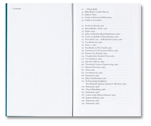 Donald Judd Writings