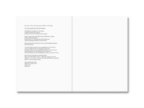 My Center is Not in the Solar System: Tributes to Etel Adnan