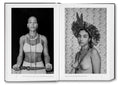 Open photography book "Faces and Phases" by MACK showing black-and-white portraits of diverse faces on a white background.