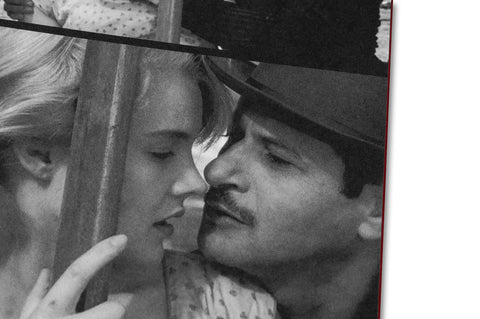Close-up of "In the Mood?" film book by A24, featuring detailed cover art and textured design elements.