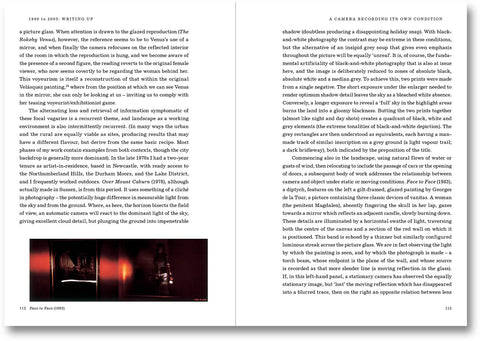 Cover of "Written Down / Written Up" by John Hilliard, published by MACK, featuring text and artwork on a minimalist background.