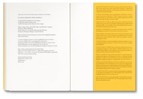 My Center is Not in the Solar System: Tributes to Etel Adnan