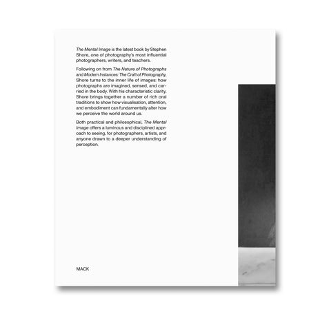 Photography book titled The Mental Image by MACK showing a cover with abstract artwork and a minimalist design.