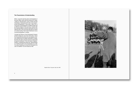 Open photography book titled "The Mental Image" by MACK, featuring black-and-white landscape photographs on pages.