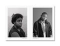 Open photography book "Faces and Phases" by MACK, showing a spread with black-and-white portraits and detailed visual layouts.